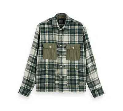 Scotch & Soda Relaxed Fit Button Front Shirt Jacket In Green