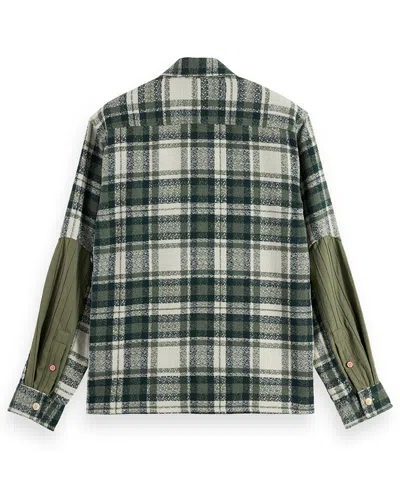 Scotch & Soda Relaxed Fit Button Front Shirt Jacket In Green