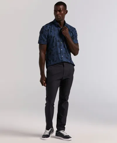 Perry Ellis Men's Slim Fit Short Sleeve Shirt In Blue