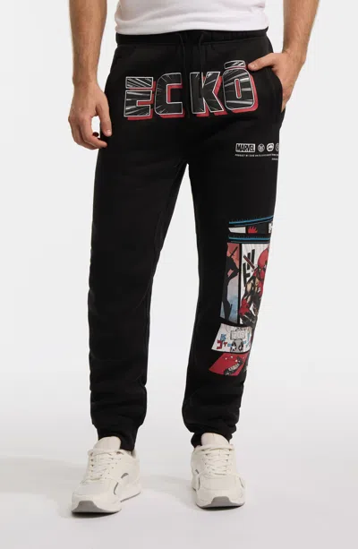 Ecko Unltd Deadpool Art Of Life Jogger In Black