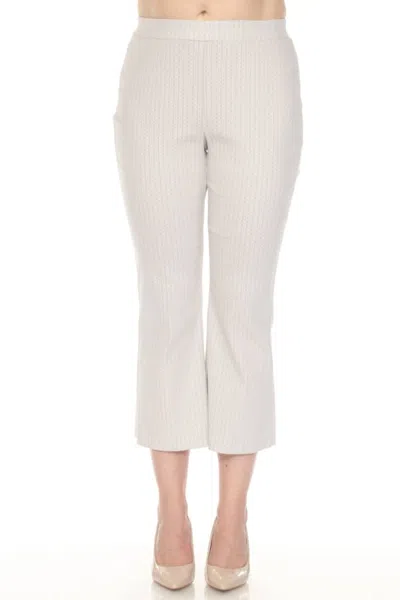 Joseph Ribkoff Jacquard Flared Cropped Pants In Grey/white In Multi
