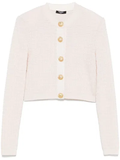 Balmain Nude Pb Labyrinth Cardigan In Neutral