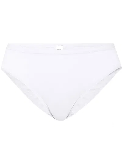 Calida White Cotton Slip In Black