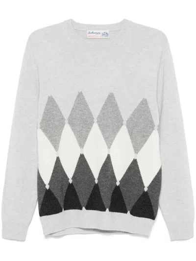 Ballantyne Grey Cashmere Pullover In Gray
