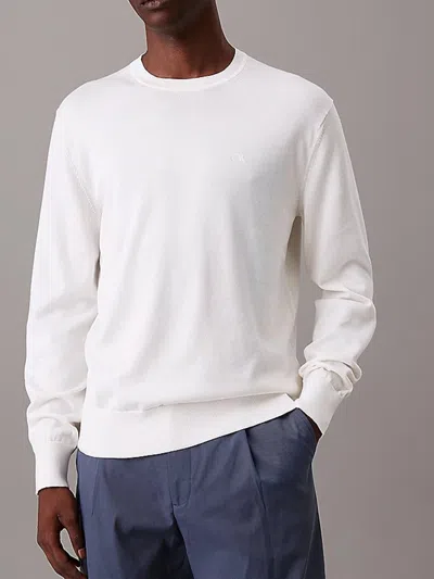 Calvin Klein Luxury Cotton Sweater In Gray