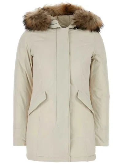 Woolrich Ivory Polyester Luxury Arctic Down Jacket In Neutral