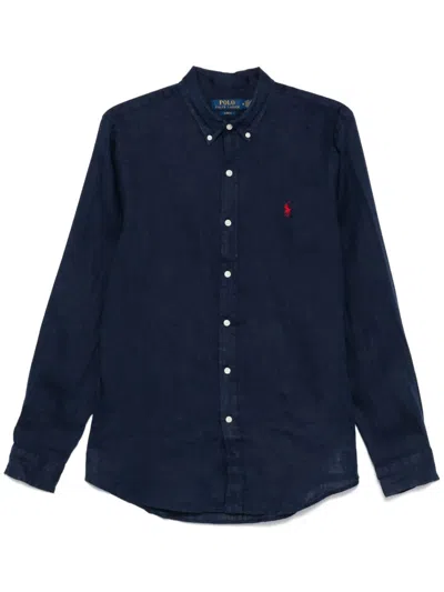 Polo Ralph Lauren Slim Fit Oxford Shirt In Blue