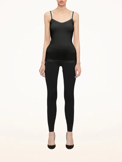 Wolford Fitted Silhouette Spaghetti Straps Stretch Top In Black