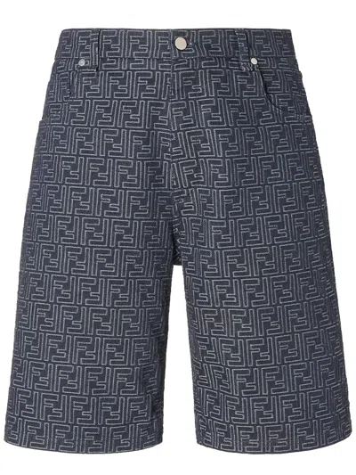 Fendi Short Jeans In Blue