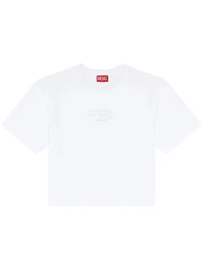 Diesel Women T-buxt-crop-out T-shirt In White