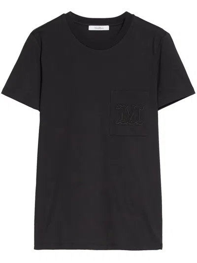 Max Mara Logo T-shirt In Black