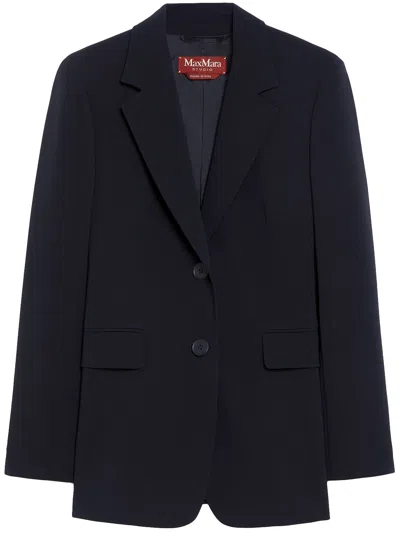 Max Mara Tailored Suit With Flap Pockets And Lapels In Black