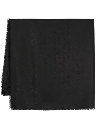 Saint Laurent Jacquard Large Scarf Accessories In Black