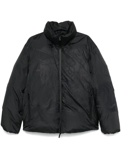 Burberry Equestrian Knight Padded Jacket In Black