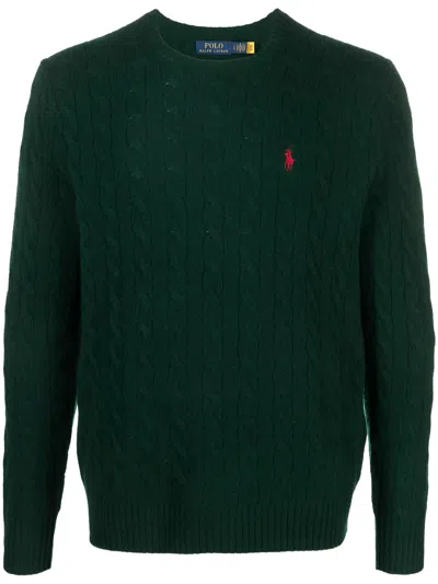 Polo Ralph Lauren Long Sleeve Crew Neck Pullover In Green