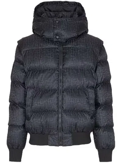 Balmain Short Down Jacket In Black