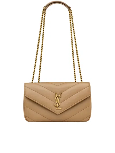 Saint Laurent Small Quilted Lambskin Bag With Chain Strap
