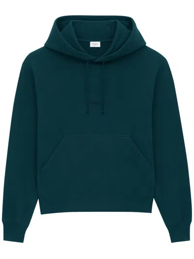 Saint Laurent Petrol Blue Cotton Sweatshirt In Blue