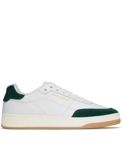 Saint Laurent Sl61 Leather Sneakers Signature Sole In White