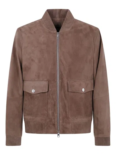Michael Kors Bomber Jacket In Brown