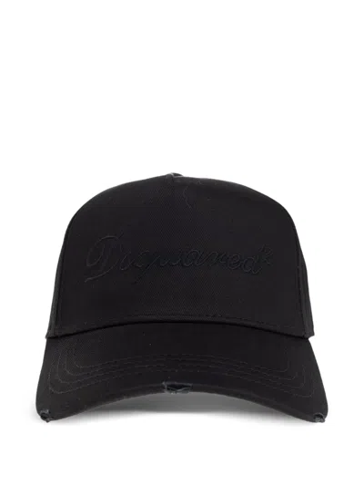 Dsquared2 Structured Baseball Cap Curved Brim In Black