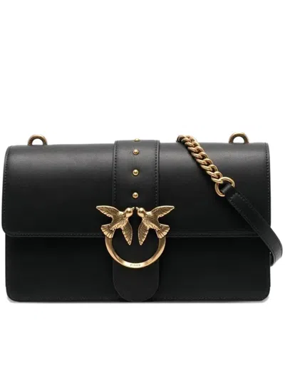 Pinko Love One Mini Slouchy Leather Shoulder Bag