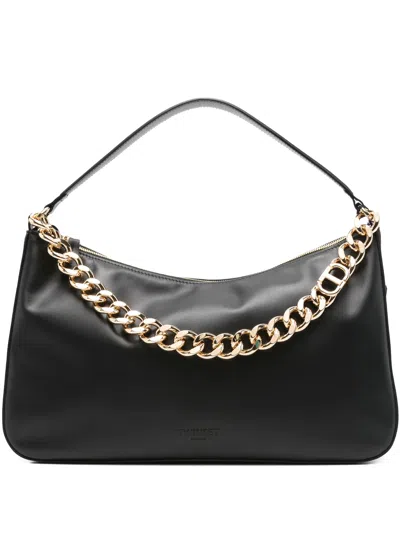 Twinset Twin-set Black Crossbody Bag With Chain Strap