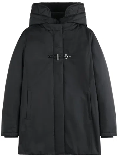 Fay Toggle Coat In Technical Gabardine In Black