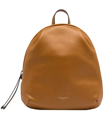 Gianni Chiarini Emanuela Backpack With Adjustable Straps And Top Handle In Orange