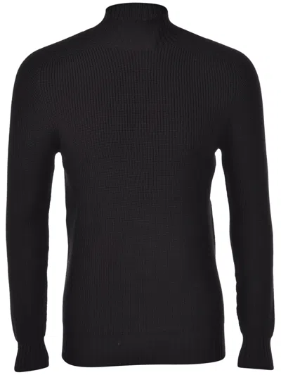 Gran Sasso Ribbed High-neck Sweater In Black