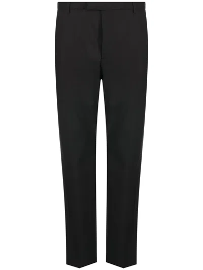 Gucci Tailored Trousers Subtle Pattern Belt Loops In Black