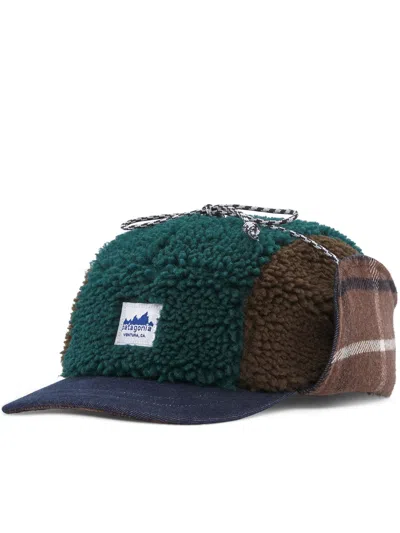 Patagonia Range Earflap Plaid Panelled Cap Hat In Multi