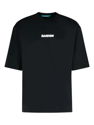 Barrow Black Cotton T-shirt In Blue