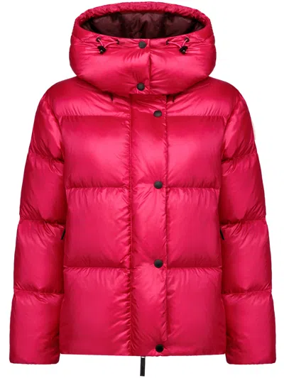 After Label Zip-fastening Hooded Puffer Jacket In Pink