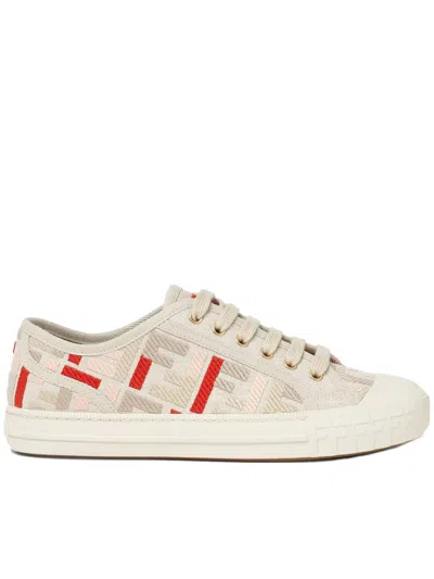 Fendi Domino Canvas Sneakers In Multi