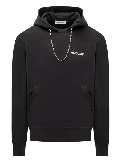 Ambush Knit Hoodie Kangaroo Pocket In Black