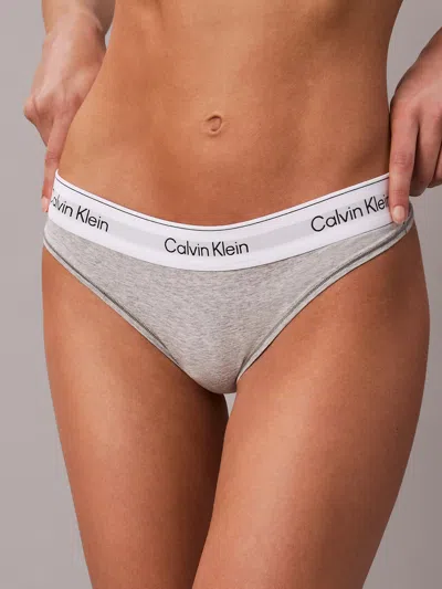Calvin Klein Modern Cotton Blend Hipster Briefs In Gray