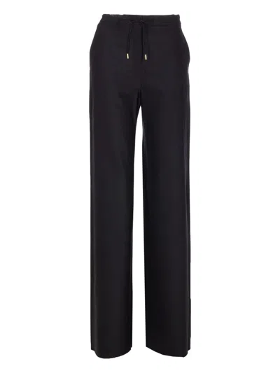 Max Mara Berard Wool Drawstring Trousers By In Black