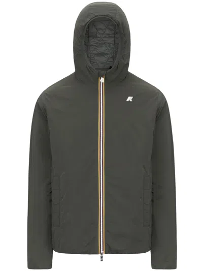K-way Jack Hooded Zip-front Jacket In Gray