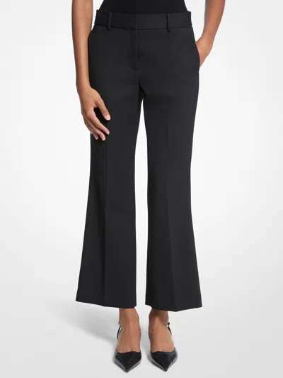 Michael Kors Collection Haylee Stretch Virgin Wool Blend Flare Leg Pants In Black
