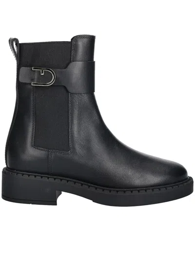 Furla Ankle Boots With Round Toe And Block Heel In Black