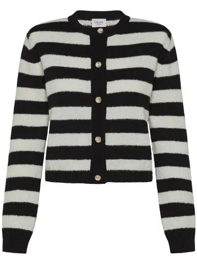Cruna Striped Buttoned Sweater In Multi