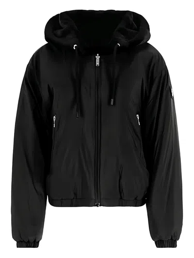 Moose Knuckles Down Jacket With Hooded Elasticated Cuffs In Black