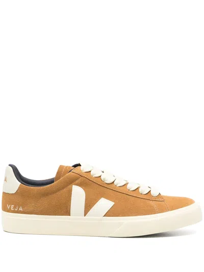 Veja Bold Suede Sneakers With Contrast Heel Tab In Brown