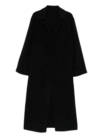 Alberta Ferretti Longline Coat Featuring Notched Lapels In Black