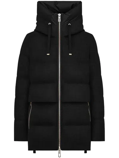 Duno Keiko Hooded Zip Puffer Jacket In Black