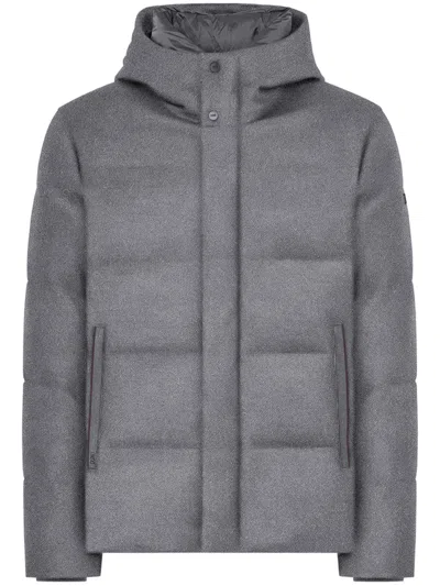 Duno Winsor Hooded Puffer Jacket In Gray