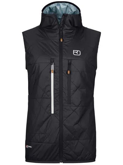 Ortovox Swisswool Piz Boè Quilted Hooded Gilet In Blue