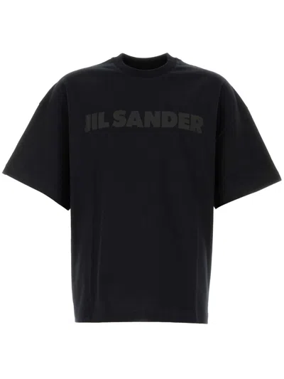 Jil Sander Men Black Cotton T-shirt In Black
