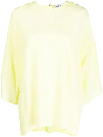 Lanvin Circular Collar Loose Fit Top In Yellow